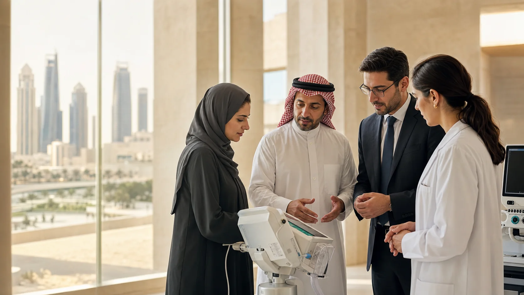 Healthcare professionals collaborating in the region